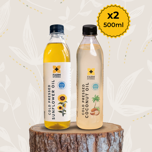 Cold Pressed Oil Combo - Coconut Oil + Sunflower Oil