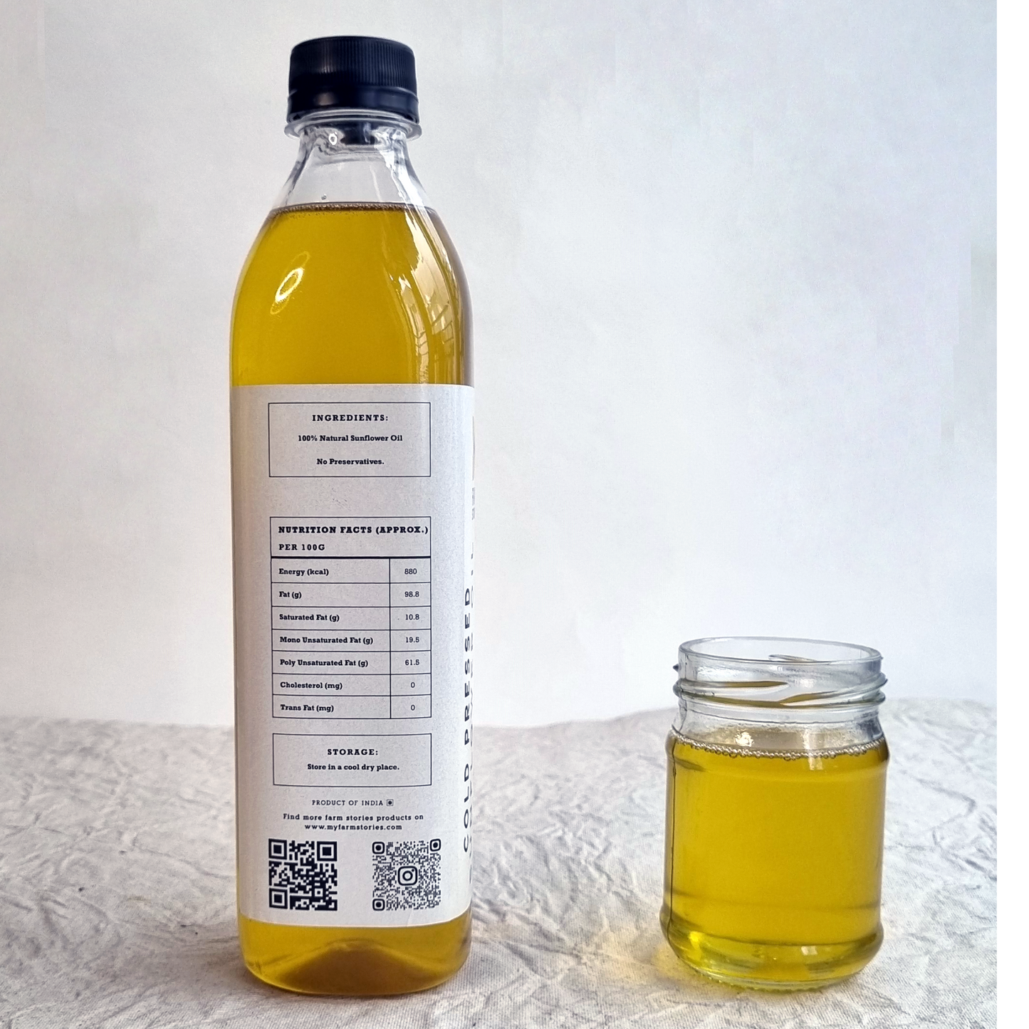 Cold Pressed Sunflower Oil (500ml)